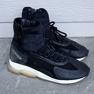 Versace Black Gold Chain Reaction High Tops